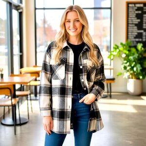 12th Tribe Belted Plaid Jacket. Size:  S/M